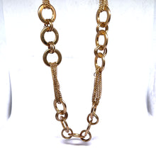 Multi Layer Stationed Hoop and Chain Rose Gold Necklace with Extension – Feminine Layered Statement Jewelry