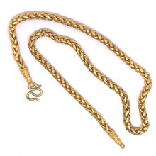 Gold plated Square Wheat Engraved Chain Gold Plated Necklace Jewelry