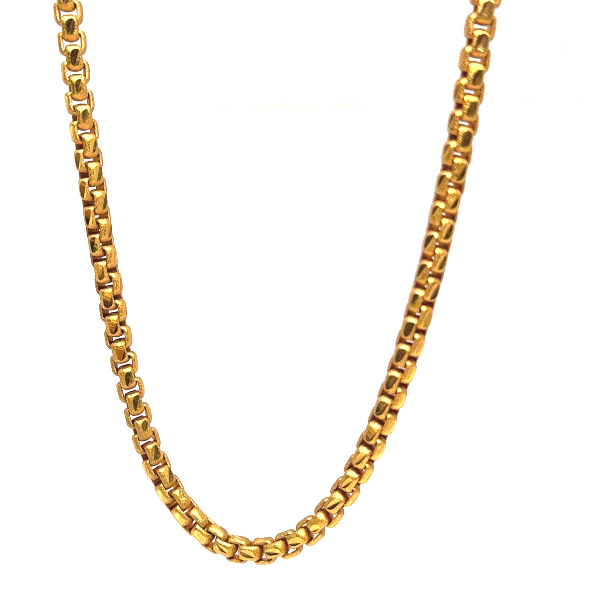 Gold Plated Box Flexi Chain Necklace Jewelry