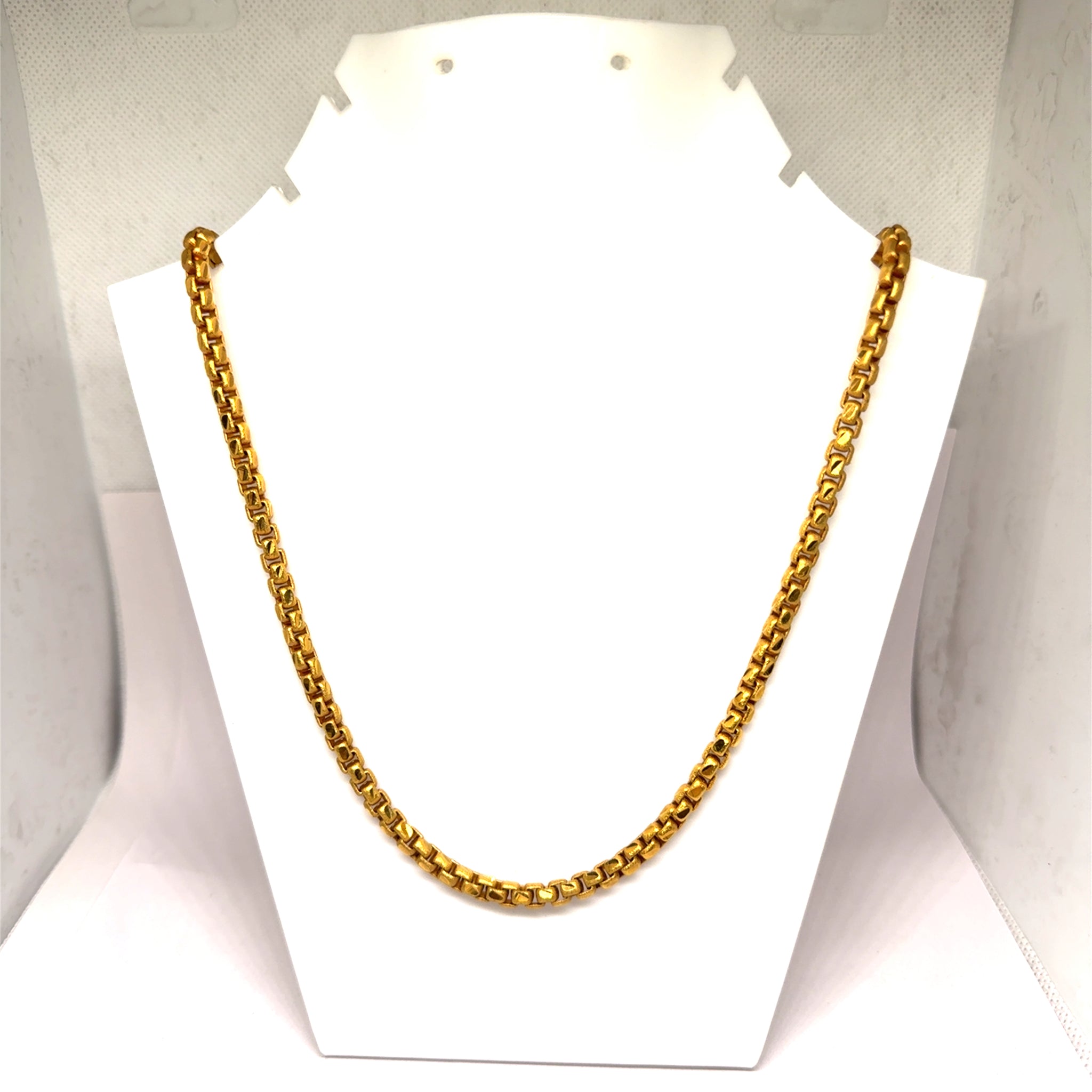 Gold Plated Box Flexi Chain Necklace Jewelry