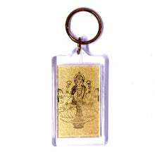 Goddess Lakshmi 24K Gold Foil Keychain Keyring Divine Blessing for Wealth & Fortune