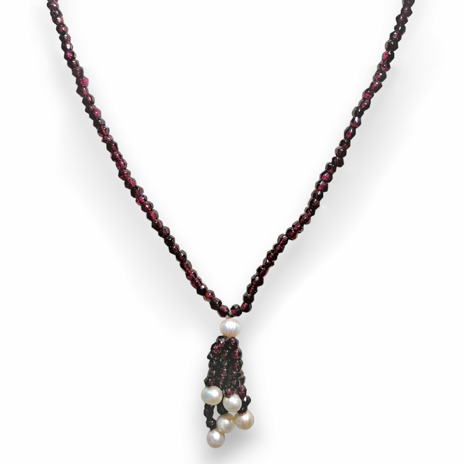 Natural Handmade Necklace 16"-18" Garnet Pearls Gemstone Beads Jewelry