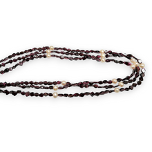 Natural Handmade Necklace 16-18inch Garnet Round Pearls Gem Beads Jewelry