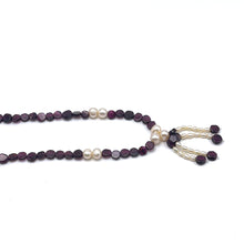 Natural Garnet Button & Pearl Plain Gemstone Necklace