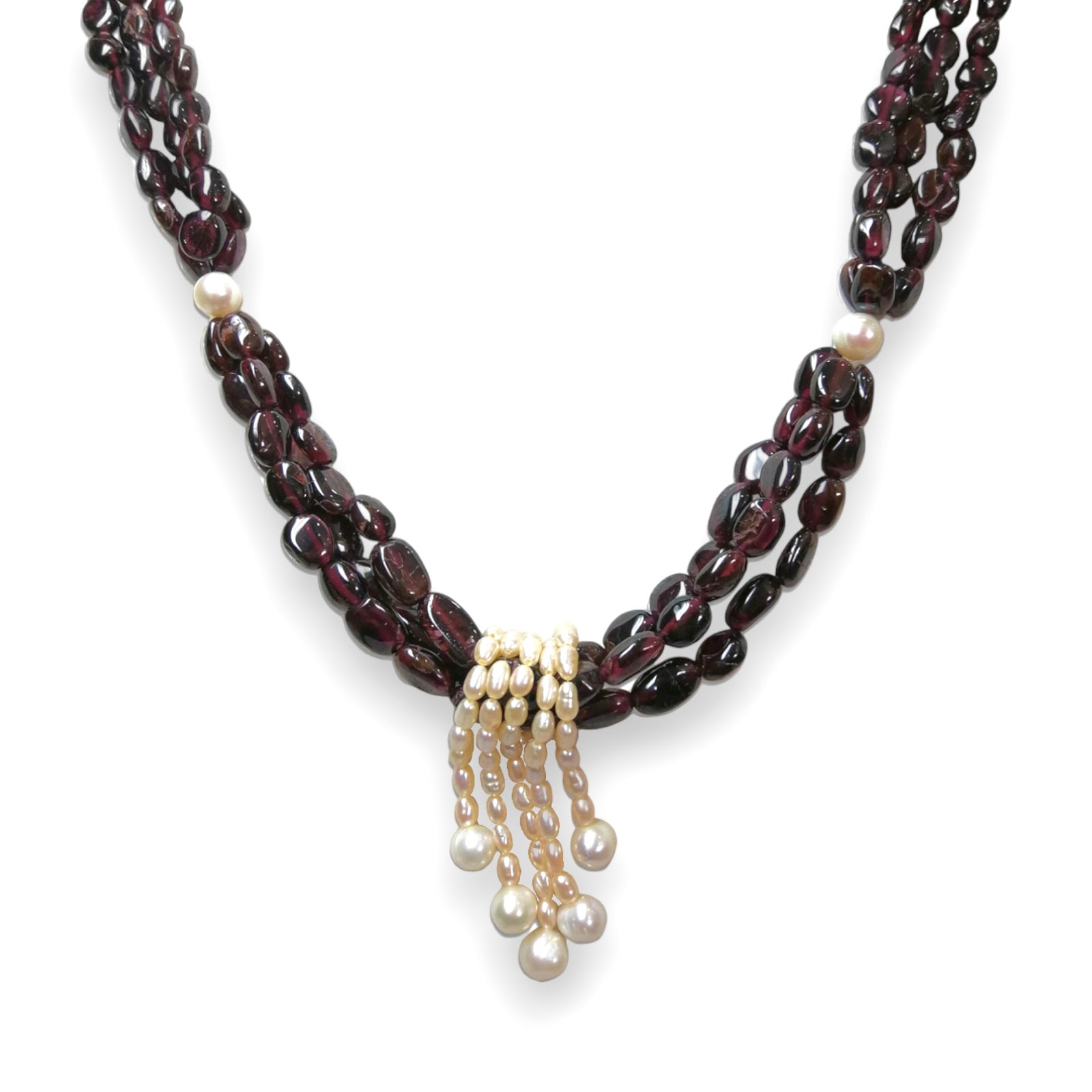 Natural Handmade Necklace 16"-18" Mani Garnet Pearls Gemstone Beads Jewellery