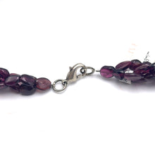 Natural Garnet Mani & Pearl Plain Twisted Gemstone Necklace