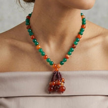 Natural Agate Carnelian Garnet Gemstone Necklace Jewelry
