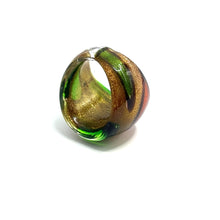 Handmade Glass Acrylic Ring Autumn Citrus Foliage Golden Infinity Band