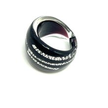 Handmade Glass Acrylic Ring Urban Edge Silver Streak Infinity Band