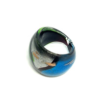 Handmade Glass Acrylic Ring Aqua Earthy Artistry  Infinity Band