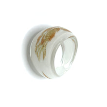Handmade Glass Acrylic Ring Gilded Snow Delight Infinity Band