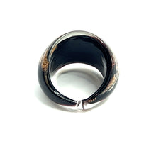 Handmade Glass Acrylic Ring Golden Obsidian Radiance Infinity Band