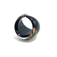 Handmade Glass Acrylic Ring Golden Obsidian Radiance Infinity Band