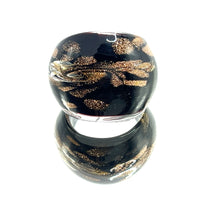 Handmade Glass Acrylic Ring Golden Obsidian Radiance Infinity Band