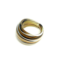 Handmade Glass Acrylic Ring Golden Monochrome Elegance Infinity Band