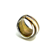 Handmade Glass Acrylic Ring Golden Monochrome Elegance Infinity Band