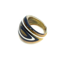 Handmade Glass Acrylic Ring Golden Galactic Monochrome Infinity Band