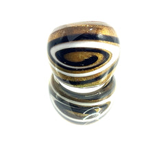 Handmade Glass Acrylic Ring Golden Galactic Monochrome Infinity Band