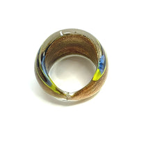 Handmade Glass Acrylic Ring Arabesque Chromatic Glitter  Infinity Band