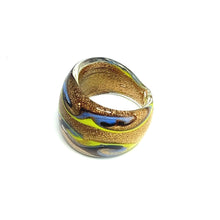 Handmade Glass Acrylic Ring Arabesque Chromatic Glitter  Infinity Band