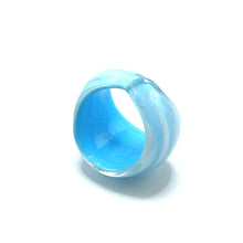 Handmade Glass Acrylic Ring Cerulean Frost Elegance Infinity Band