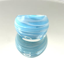 Handmade Glass Acrylic Ring Cerulean Frost Elegance Infinity Band