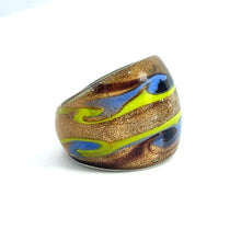 Handmade Glass Acrylic Ring Arabesque Chromatic Infinity Band