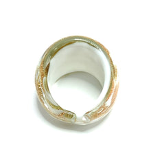 Handmade Glass Acrylic Ring Arabesque Golden Chromatic  Infinity Band