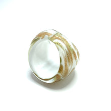 Handmade Glass Acrylic Ring Arabesque Golden Chromatic  Infinity Band