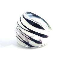 Handmade Glass Acrylic Ring Opulent Zebra Style  Infinity Band