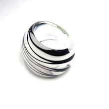 Handmade Glass Acrylic Ring Opulent Zebra Style  Infinity Band