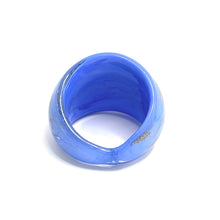 Handmade Glass Acrylic Ring Opulent Azure Gilded Infinity Band