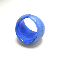 Handmade Glass Acrylic Ring Opulent Azure Gilded Infinity Band