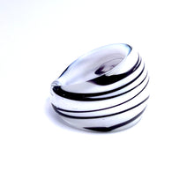 Handmade Glass Acrylic Ring Zebra Pattern Stylish  Infinity Band