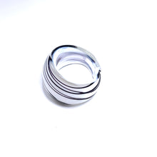 Handmade Glass Acrylic Ring Zebra Pattern Stylish  Infinity Band