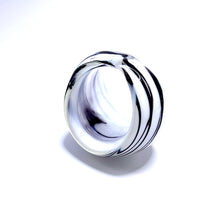 Handmade Glass Acrylic Ring Zebra Pattern Stylish  Infinity Band