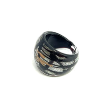 Handmade Glass Acrylic Ring Silver Stroke Harmonic  Infinity Band