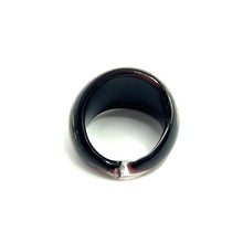 Handmade Glass Acrylic Ring Midnight Glitter  Infinity Band