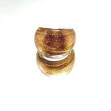 Handmade Glass Acrylic Ring Luminescence Gilded Infinity Band