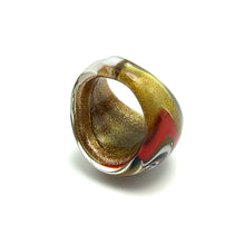 Handmade Glass Acrylic Ring Colourful Golden Galaxy  Infinity Band