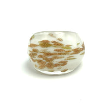Handmade Glass Acrylic Ring Gilded Snowfall Delight Infinity Band