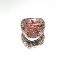 Handmade Glass Acrylic Ring Orchid Radiance Golden Infinity Band