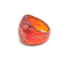 Handmade Glass Acrylic Ring Gilded Brilliance of Ember Infinity Band