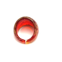 Handmade Glass Acrylic Ring Gilded Brilliance of Ember Infinity Band