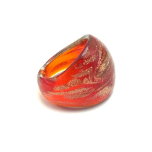 Handmade Glass Acrylic Ring Ember Gilded Brilliance Infinity Band