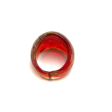 Handmade Glass Acrylic Ring Ember Gilded Brilliance Infinity Band