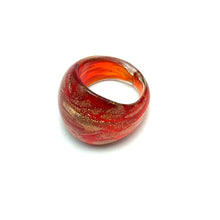 Handmade Glass Acrylic Ring Ember Gilded Brilliance Infinity Band