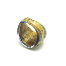 Handmade Glass Acrylic Ring Arabesque Chromatic Golden Infinity Band