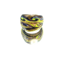 Handmade Glass Acrylic Ring Arabesque Chromatic Golden Infinity Band