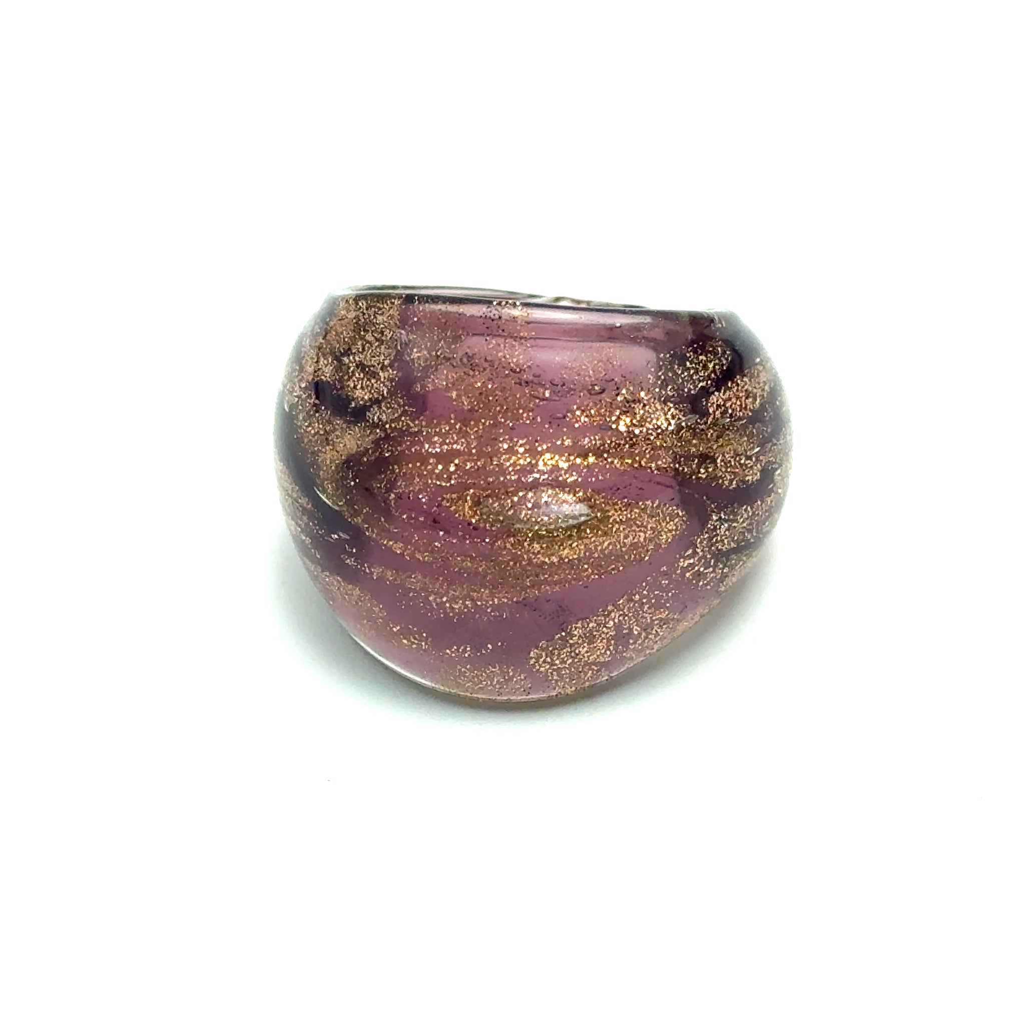 Handmade Glass Acrylic Ring Radiant Orchid Glim Infinity Band